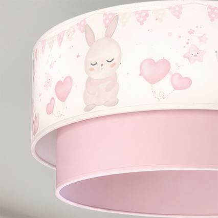 Brilagi - LED dječji luster na sajli BOBO 1xE27/60W/230V Ø 40 cm krem/ružičasta/zečići