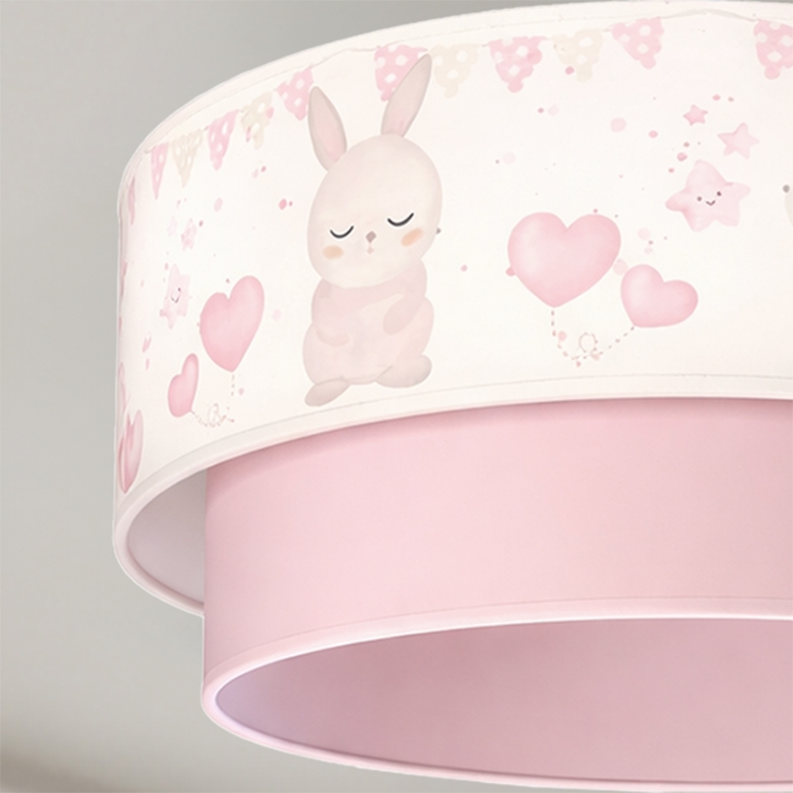 Brilagi - LED dječji luster na sajli BOBO 1xE27/60W/230V Ø 40 cm krem/ružičasta/zečići