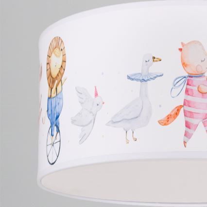 Brilagi - LED dječji luster na užetu BOBO 1xE27/60W/230V Ø 35 cm bijela/s motivom životinja
