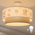 Brilagi - LED dječji nadgradni luster BOBO 1xE27/10W/230V Ø 40 cm bijela/bež/medvjedići