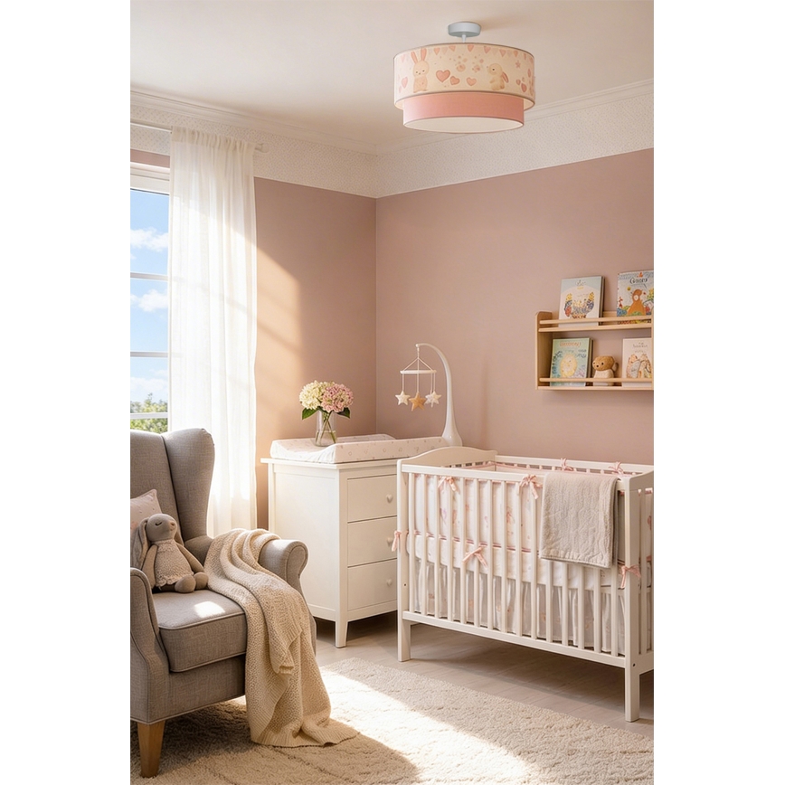 Brilagi-LED Dječji površinski stropni luster BOBO 1xE27/60W/230V Ø40 cm krem./roza/kraljevska plava