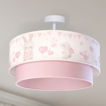 Brilagi-LED Dječji površinski stropni luster BOBO 1xE27/60W/230V Ø40 cm krem./roza/kraljevska plava