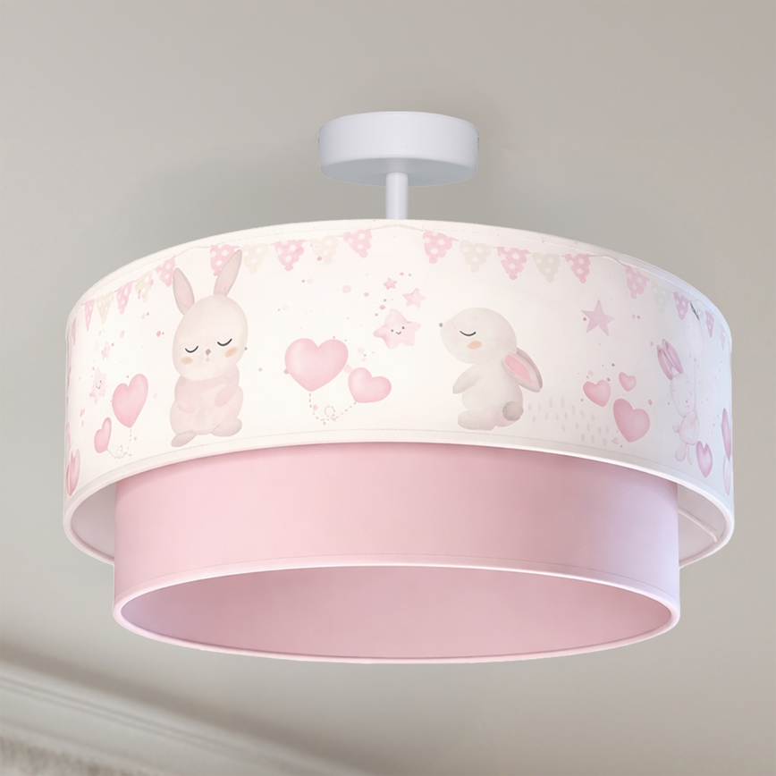 Brilagi-LED Dječji površinski stropni luster BOBO 1xE27/60W/230V Ø40 cm krem./roza/kraljevska plava