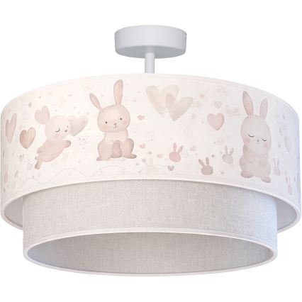 Brilagi - LED dječja plafonjera BOBO 1xE27/60W/230V ø 40 cm krem/siva/zečići