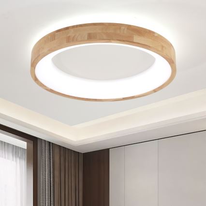 Brilagi - LED stropna svjetiljka FALCON WOOD LED/40W/230V 3000/4000/6000K promjer 60 cm drvo