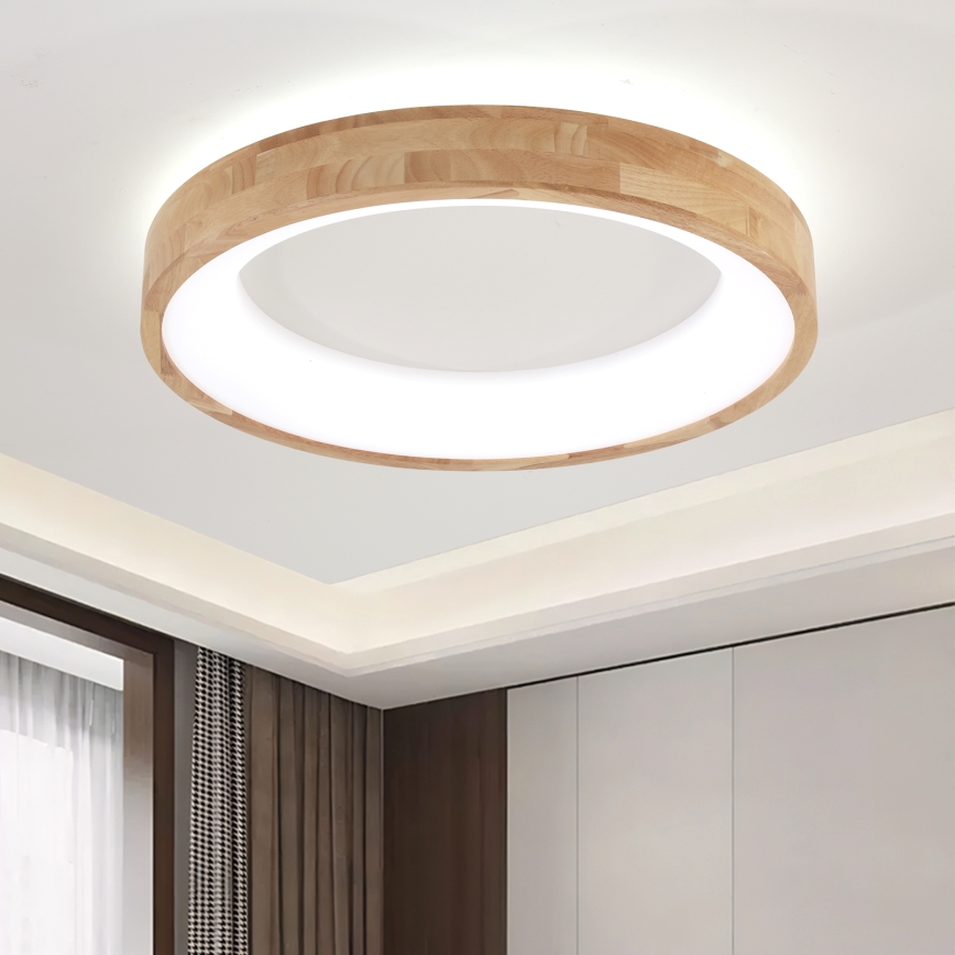 Brilagi - LED stropna svjetiljka FALCON WOOD LED/40W/230V 3000/4000/6000K promjer 60 cm drvo