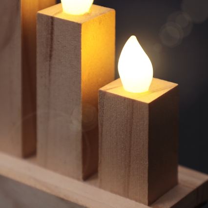 BRILAGI - LED drveni božićni svijećnjak 10xLED/2xAA