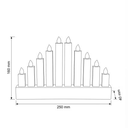 BRILAGI - LED drveni božićni svijećnjak 10xLED/2xAA