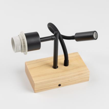 Brilagi - LED dječja fleksibilna zidna svjetiljka BOBO WOOD 1xE27/25W/230V + LED/3W hrast/crna/bijela/životinjice