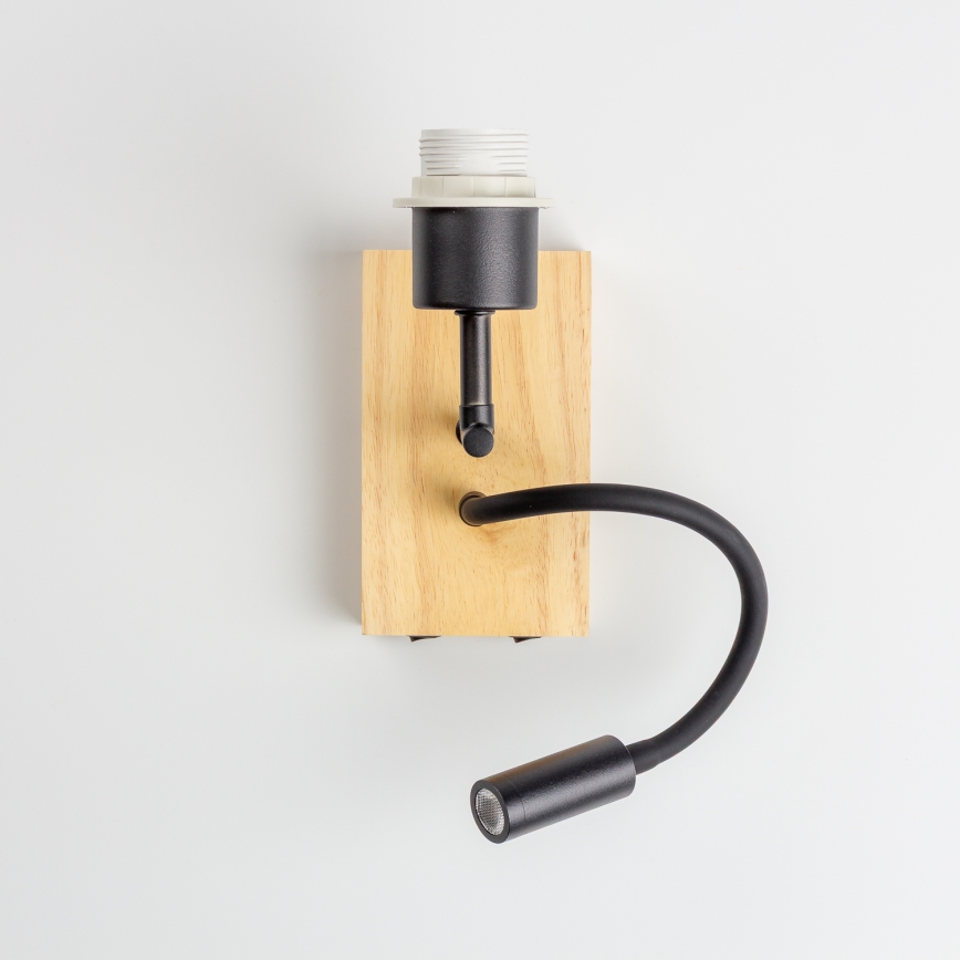 Brilagi - LED dječja fleksibilna zidna svjetiljka BOBO WOOD 1xE27/25W/230V + LED/3W hrast/crna/bijela/s motivom životinja