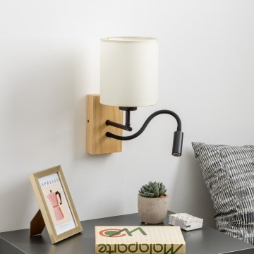 Brilagi - LED Fleksibilna zidna lampa 1xE27/25W/230V + LED/3W hrast/crna/krem