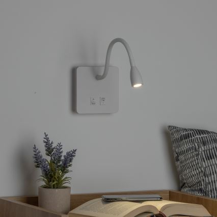 Brilagi - LED Fleksibilna zidna lampa MAYA Double LED/4W/230V + LED/3W bijela