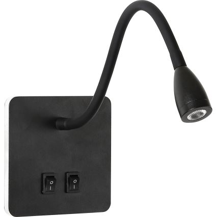 Brilagi - LED Fleksibilna zidna lampa MAYA Double LED/4W/230V + LED/3W crna