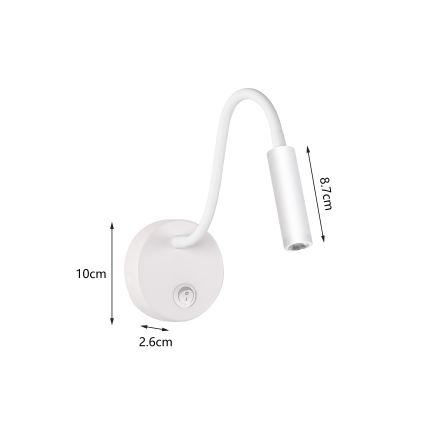 Brilagi - LED Fleksibilna zidna lampa MAYA LED/3W/230V 4000K bijela