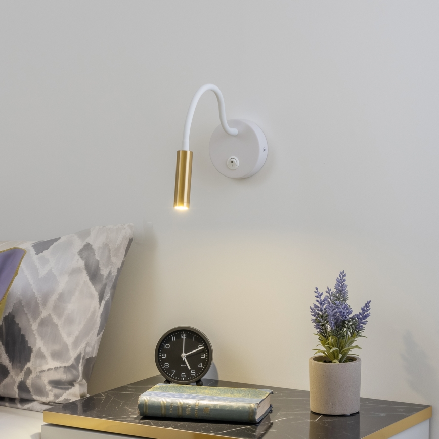 Brilagi - LED Fleksibilna zidna lampa MAYA LED/3W/230V 4000K bijela/zlatna