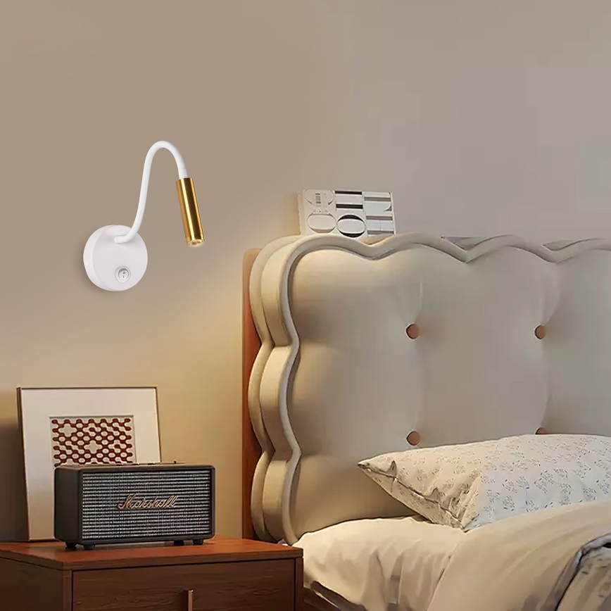 Brilagi - LED Fleksibilna zidna lampa MAYA LED/3W/230V 4000K bijela/zlatna