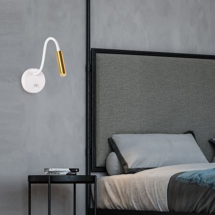 Brilagi - LED Fleksibilna zidna lampa MAYA LED/3W/230V 4000K bijela/zlatna