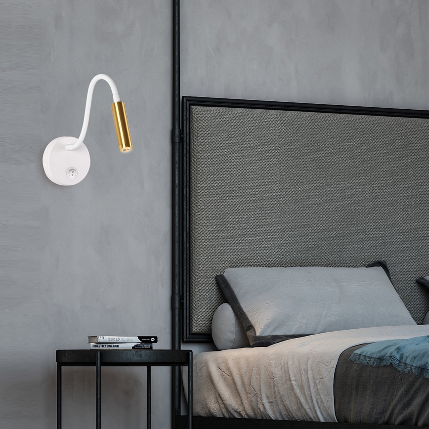 Brilagi - LED Fleksibilna zidna lampa MAYA LED/3W/230V 4000K bijela/zlatna