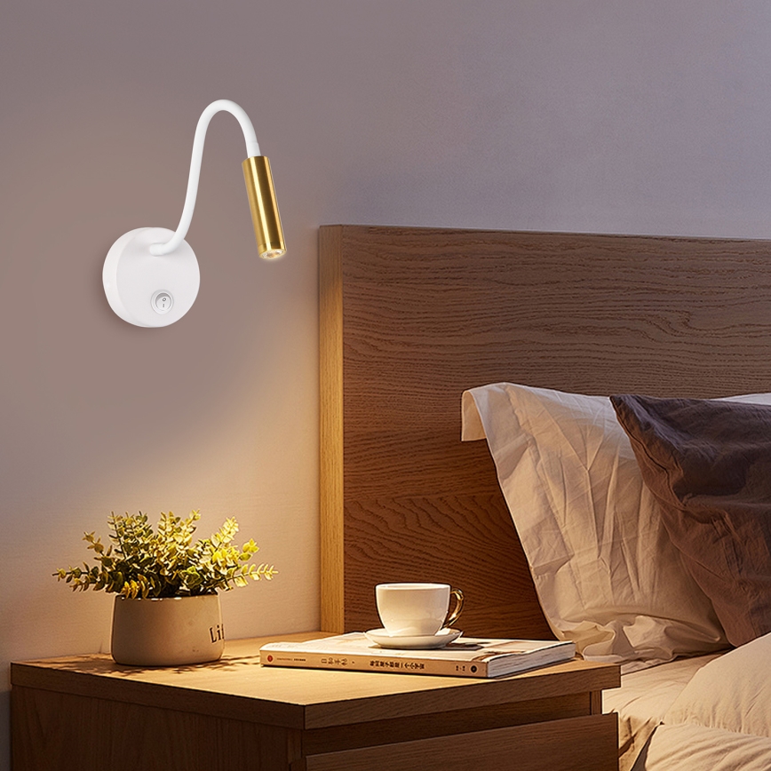 Brilagi - LED Fleksibilna zidna lampa MAYA LED/3W/230V 4000K bijela/zlatna