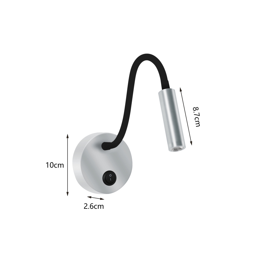 Brilagi - LED Fleksibilna zidna lampa MAYA LED/3W/230V 4000K srebrna