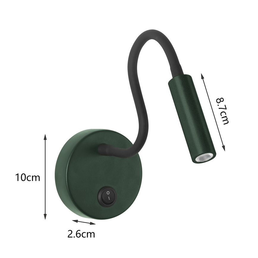 Brilagi - LED Fleksibilna zidna lampa MAYA LED/3W/230V 4000K zelena