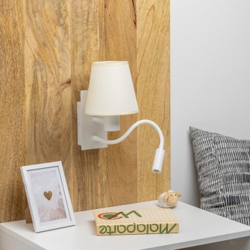 Brilagi - LED Fleksibilna zidna lampa NUBILA 1xE27/25W/230V + LED/3W bijela/krem