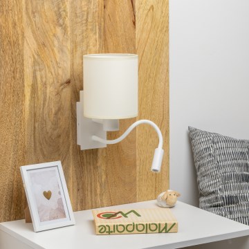Brilagi - LED Fleksibilna zidna lampa NUBILA 1xE27/25W/230V + LED/3W bijela/krem