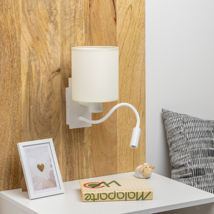 Brilagi - LED Fleksibilna zidna lampa NUBILA 1xE27/25W/230V + LED/3W bijela/krem