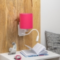 Brilagi - LED Fleksibilna zidna lampa NUBILA 1xE27/25W/230V + LED/3W bijela/ružičasta
