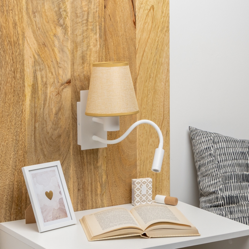 Brilagi - LED Fleksibilna zidna lampa NUBILA 1xE27/25W/230V + LED/3W bijela/svjetlosmeđa