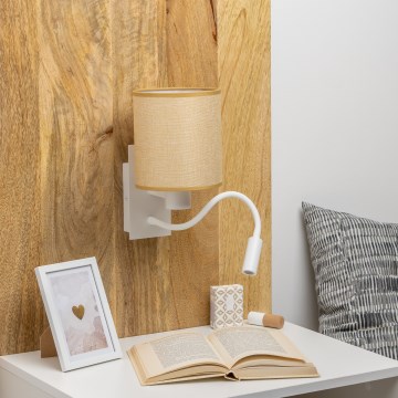 Brilagi - LED Fleksibilna zidna lampa NUBILA 1xE27/25W/230V + LED/3W bijela/svjetlosmeđa
