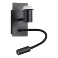 Brilagi - LED fleksibilna zidna lampa NUBILA 1xE27/25W/230V + LED/3W crna