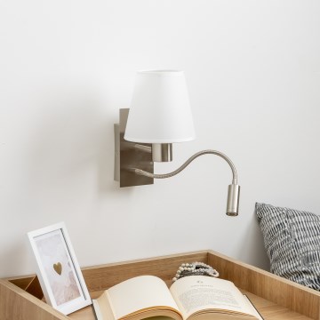 Brilagi - LED Fleksibilna zidna lampa NUBILA 1xE27/25W/230V + LED/3W mat krom/bijela