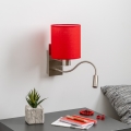 Brilagi - LED Fleksibilna zidna lampa NUBILA 1xE27/25W/230V + LED/3W mat krom/crvena