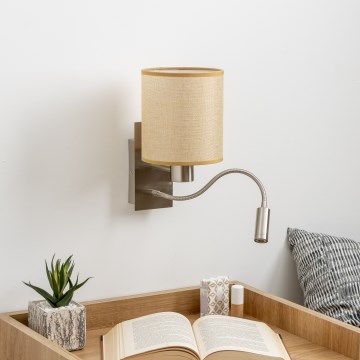 Brilagi - LED Fleksibilna zidna lampa NUBILA 1xE27/25W/230V + LED/3W mat krom/svjetlosmeđa