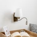 Brilagi - LED Fleksibilna zidna lampa NUBILA 1xE27/25W/230V + LED/3W mesing/bijela