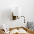 Brilagi - LED Fleksibilna zidna lampa NUBILA 1xE27/25W/230V + LED/3W mesing/bijela
