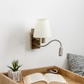 Brilagi - LED Fleksibilna zidna lampa NUBILA 1xE27/25W/230V + LED/3W mesing/krem