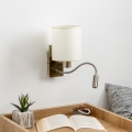 Brilagi - LED fleksibilna zidna lampa NUBILA 1xE27/25W/230V + LED/3W mesing/kremasta