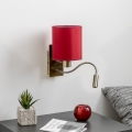 Brilagi - LED Fleksibilna zidna lampa NUBILA 1xE27/25W/230V+LED/3W mesing/pompejska crvena
