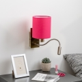Brilagi - LED Fleksibilna zidna lampa NUBILA 1xE27/25W/230V + LED/3W mesing/ružičasta