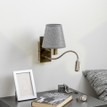 Brilagi - LED Fleksibilna zidna lampa NUBILA 1xE27/25W/230V + LED/3W mesing/siva