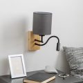 Brilagi - LED Fleksibilna zidna lampa NUBILA WOOD 1xE27/25W/230V + LED/3W hrast/antracit