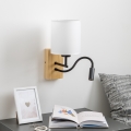 Brilagi - LED Fleksibilna zidna lampa NUBILA WOOD 1xE27/25W/230V + LED/3W hrast/bijela
