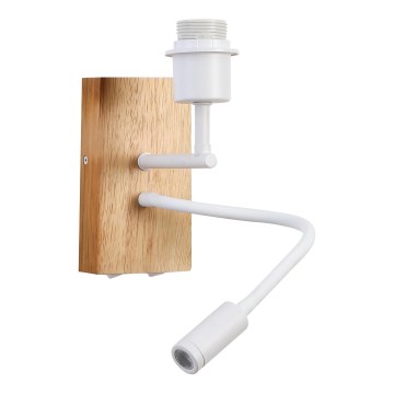 Brilagi - LED Fleksibilna zidna lampa NUBILA WOOD 1xE27/25W/230V + LED/3W hrast/bijela