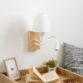 Brilagi - LED Fleksibilna zidna lampa NUBILA WOOD 1xE27/25W/230V + LED/3W hrast/bijela