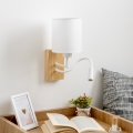 Brilagi - LED Fleksibilna zidna lampa NUBILA WOOD 1xE27/25W/230V + LED/3W hrast/bijela