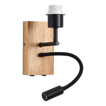 Brilagi - LED Fleksibilna zidna lampa NUBILA WOOD 1xE27/25W/230V + LED/3W hrast/crna
