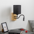 Brilagi - LED Fleksibilna zidna lampa NUBILA WOOD 1xE27/25W/230V + LED/3W hrast/crna