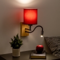Brilagi - LED Fleksibilna zidna lampa NUBILA WOOD 1xE27/25W/230V + LED/3W hrast/pompejska crvena